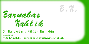 barnabas nahlik business card