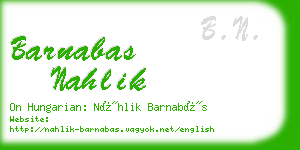 barnabas nahlik business card